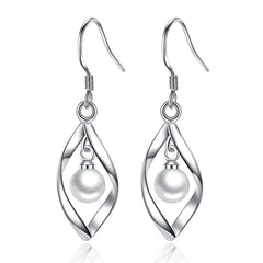 Twisted Pearl Earrings with Tassel Design