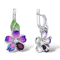 Enamel Butterfly Stud Earrings