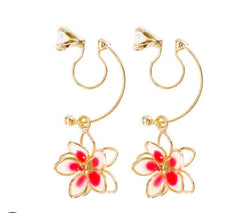 Double-Sided Cherry Blossom U-Shaped Ear Clips