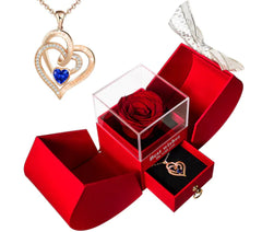 White Gold Necklace with Real Rose - Simple Design (One Piece)