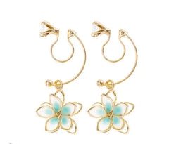 Double-Sided Cherry Blossom U-Shaped Ear Clips