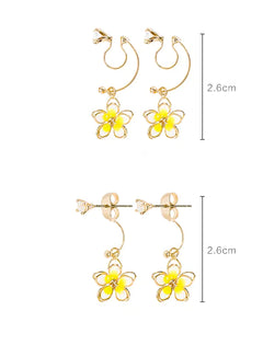 Double-Sided Cherry Blossom U-Shaped Ear Clips