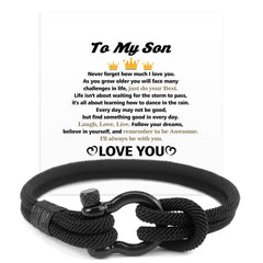 To My Son Leather Bracelet | Gift from Mom or Dad