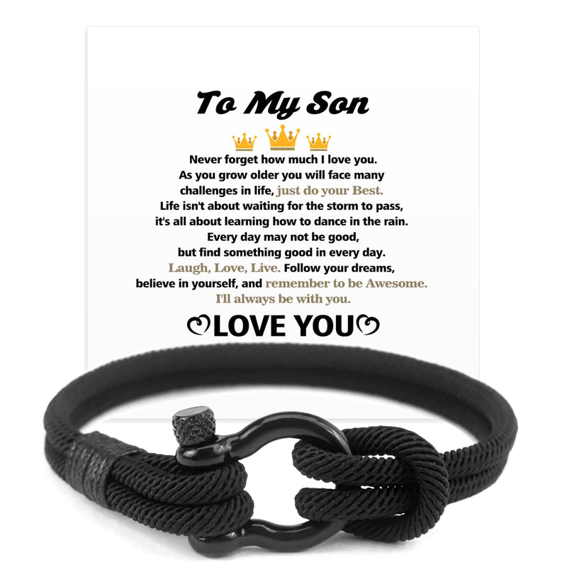 To My Son Leather Bracelet | Gift from Mom or Dad