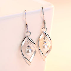Twisted Pearl Earrings with Tassel Design