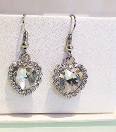 Ocean Heart Crystal Earrings, Crystal Earrings
