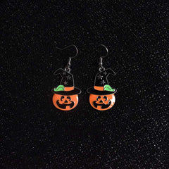 Creative Pumpkin Pearl Earrings for Halloween