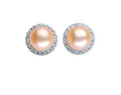 Freshwater Pearl Zircon Earrings with Flawless Shine