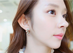 Shell Flower Pearl Stud Earrings and Branch Earrings