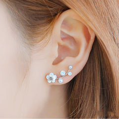 Shell Flower Pearl Stud Earrings and Branch Earrings