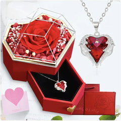 Rose Jewelry Gift Box with Necklace