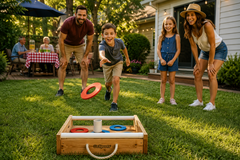 Outdoor Games Washer Toss Games Wooden Set with 8 Washers with Carry Handle
