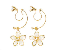 Double-Sided Cherry Blossom U-Shaped Ear Clips