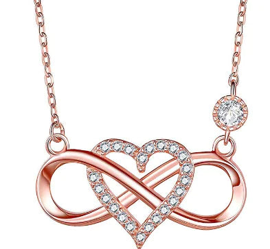 Rose Gold Necklace with Cubic Zirconia Heart Pendant