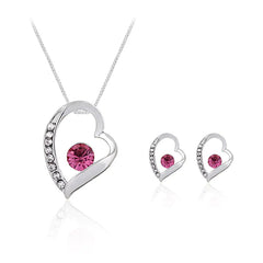 Heart Necklace and Earring Set