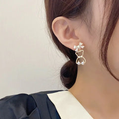 Cute Cartoon Bear Bow Knot Earrings for Girls