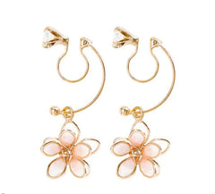 Double-Sided Cherry Blossom U-Shaped Ear Clips