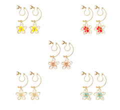 Double-Sided Cherry Blossom U-Shaped Ear Clips