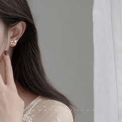 S925 Silver Leaf Earrings with Pearls and Diamonds