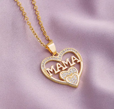 18K Gold-Plated Heart Necklace for Moms (One Set)