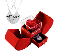 White Gold Necklace with Real Rose - Simple Design (One Piece)