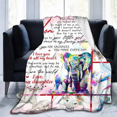 Flannel Letter Print Blanket for Mom and Daughter