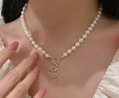 Heart-Shaped Faux Pearl Beads Necklace (One Piece)