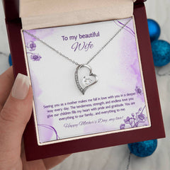To My Beautiful Wife at Mother's Day - Forever Love Necklace