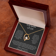To My Beautiful Wife On Our Anniversary -  Forever Love Necklace