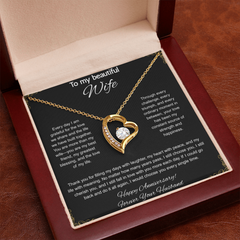 To My Beautiful Wife On Our Anniversary -  Forever Love Necklace