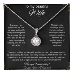 To My Beautiful Wife On Our Anniversary - Eternal Hope Necklace