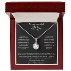 To My Beautiful Wife On Our Anniversary - Eternal Hope Necklace