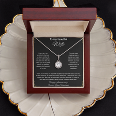 To My Beautiful Wife On Our Anniversary - Eternal Hope Necklace