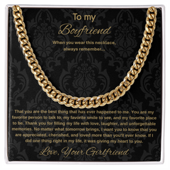 To My Boyfriend Necklace