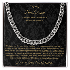 To My Boyfriend Necklace