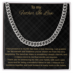 To My Father In Law - Cuban Link Chain