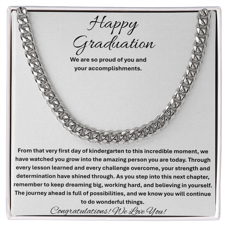 Happy Graduation - Cuban Link Chain