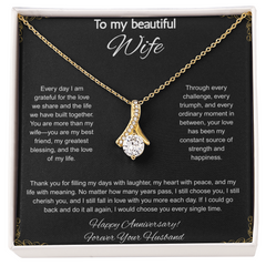 To My Beautiful Wife On Our Anniversary - Alluring Beauty Necklace