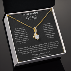 To My Beautiful Wife On Our Anniversary - Alluring Beauty Necklace