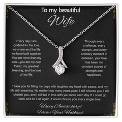 To My Beautiful Wife On Our Anniversary - Alluring Beauty Necklace