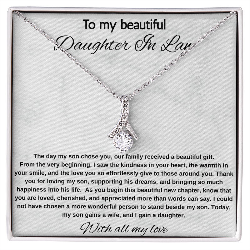 To My Beautiful Daughter In Law - Alluring Beauty Necklace
