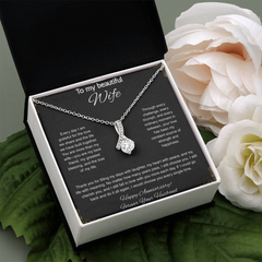 To My Beautiful Wife On Our Anniversary - Alluring Beauty Necklace