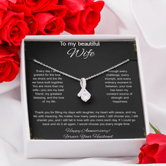 To My Beautiful Wife On Our Anniversary - Alluring Beauty Necklace