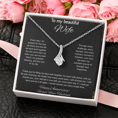 To My Beautiful Wife On Our Anniversary - Alluring Beauty Necklace