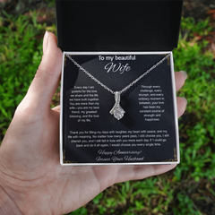 To My Beautiful Wife On Our Anniversary - Alluring Beauty Necklace