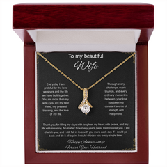 To My Beautiful Wife On Our Anniversary - Alluring Beauty Necklace