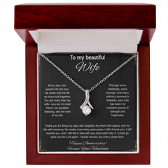 To My Beautiful Wife On Our Anniversary - Alluring Beauty Necklace