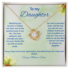 To My Daughter on Mother's Day - Love Knot Necklace