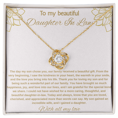To My Beautiful Daughter In Law - Love Knot Necklace