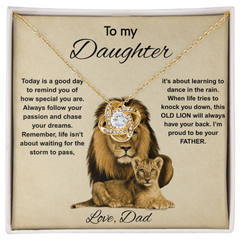 To My Daughter Love, Dad - Love Knot Necklace
